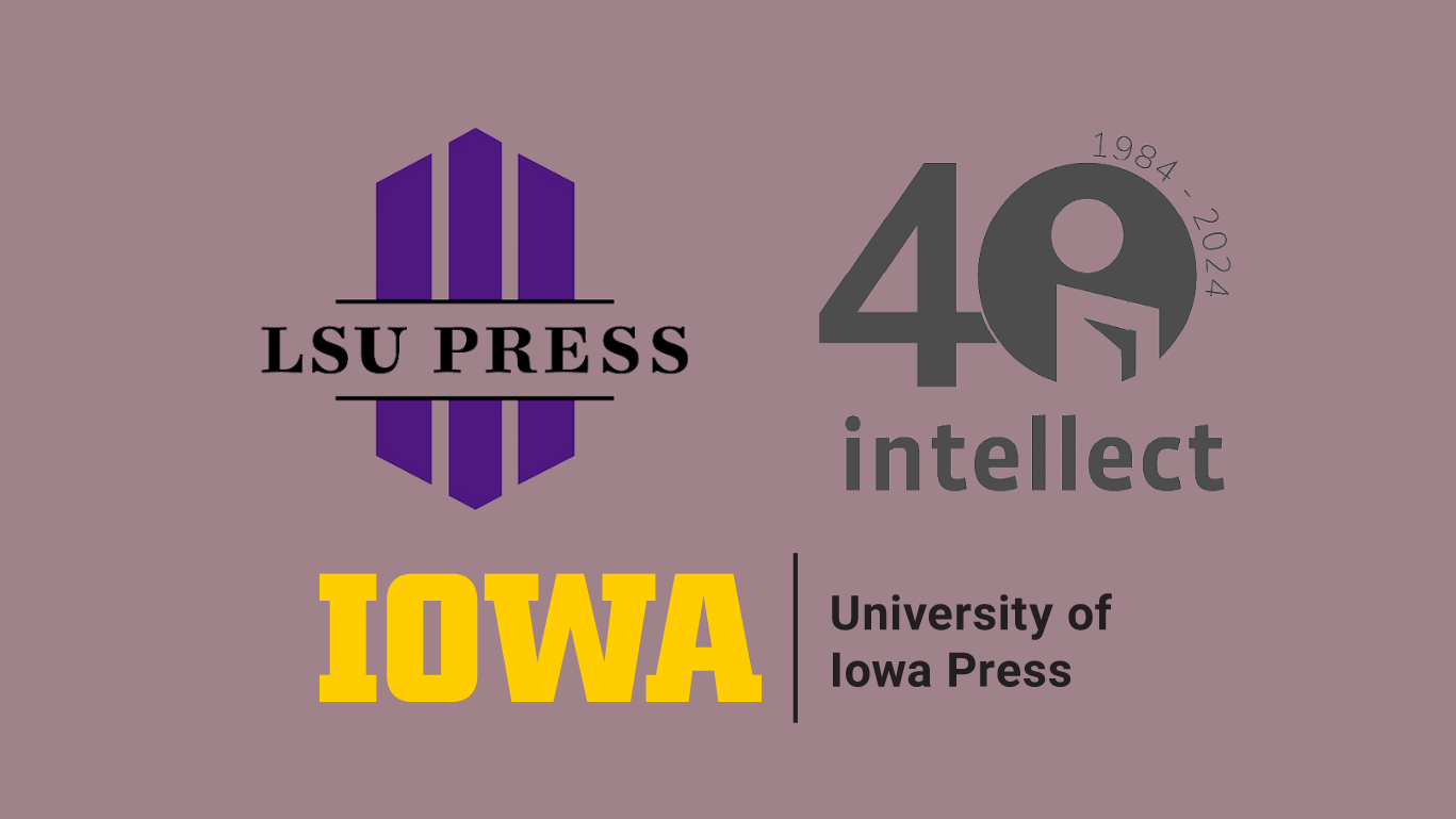 Logos of LSU Press, Intellect, and University of Iowa Press